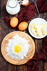 Image showing flour,milk, butter and eggs
