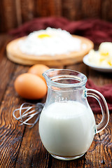 Image showing flour,milk, butter and eggs