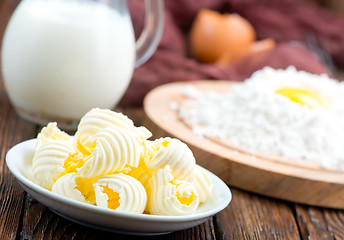 Image showing flour,milk, butter and eggs