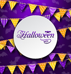 Image showing Halloween Greeting Card with Colored Bunting