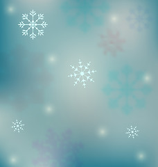 Image showing Holiday winter background with snowflakes