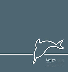 Image showing Logo of dolphin in minimal flat style line