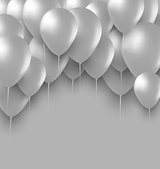 Image showing Holiday Background with White Balloons