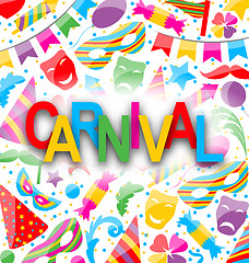 Image showing Celebration background with party colorful icons and objects for