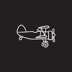 Image showing Propeller plane sketch icon.