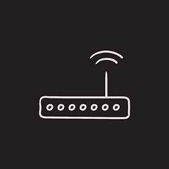 Image showing Wireless router sketch icon.