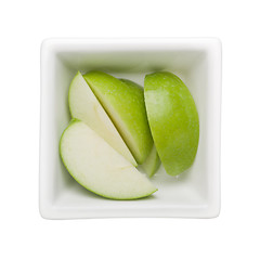 Image showing Sliced green apple