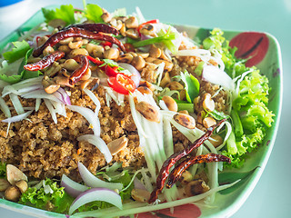 Image showing Thai food, yam pla duk foo