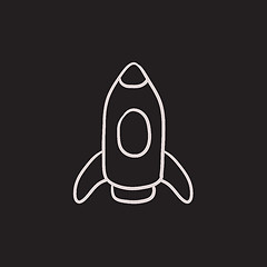 Image showing Rocket sketch icon.