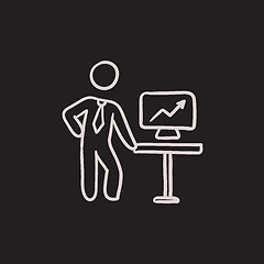 Image showing Business presentation sketch icon.