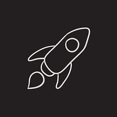 Image showing Rocket sketch icon.