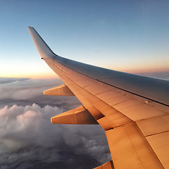 Image showing Wing of airplane