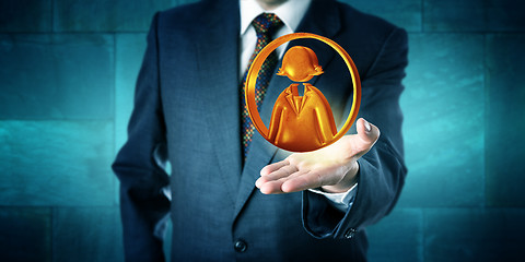 Image showing Business Man Offering A Female Office Worker Icon