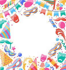 Image showing Frame Celebration background with carnival stickers and objects