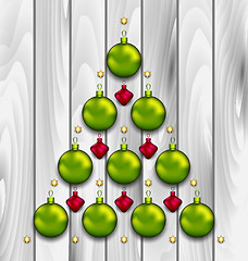Image showing Abstract Tree Made of Christmas Balls