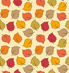 Image showing Seamless Texture of Autumn Leaves, Bright Background