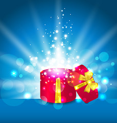 Image showing Open round gift box for your holiday