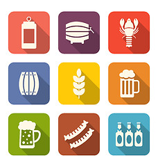 Image showing Collection Minimal Icons of Beers and Snacks