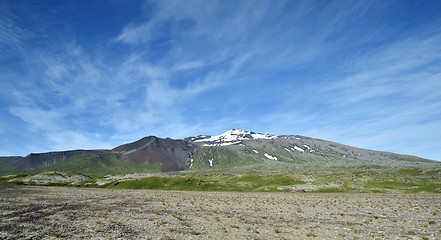 Image showing Westfjords mountains with blue sky in Iceland