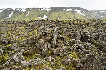 Image showing Lava terrain in Iceland. Rocky terrain in Iceland.