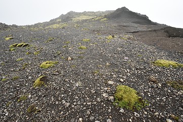 Image showing Icelandic volcano landscaped, gravel, mountains. Iceland.