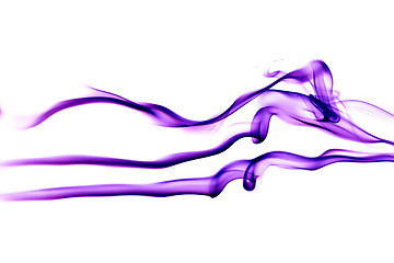 Image showing Purple smoke wave isolated on white