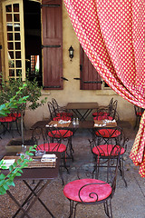 Image showing Rural outdoor cafe. Provence, France