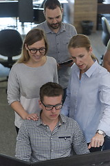 Image showing startup business people group working as team to find solution