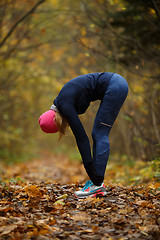 Image showing Young blonde engaged in sports