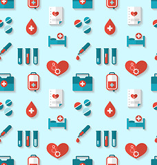 Image showing Seamless Pattern with Flat Medical Icons