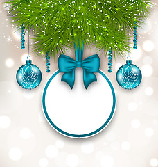 Image showing Christmas gift card with glass balls