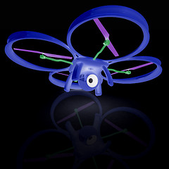 Image showing Drone, quadrocopter, with photo camera. 3d render