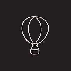 Image showing Hot air balloon sketch icon.