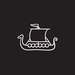 Image showing Old ship sketch icon.