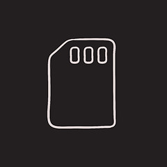 Image showing Sim card sketch icon.