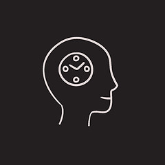 Image showing Human head with clock sketch icon.