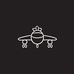 Image showing Airplane sketch icon.