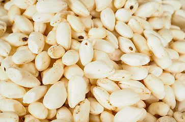 Image showing Macro of dry white puffed rice cereal 