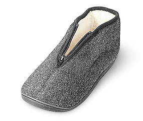 Image showing One piece the comfortable dark gray slipper