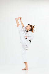 Image showing The karate girl with black belt
