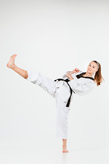 Image showing The karate girl with black belt