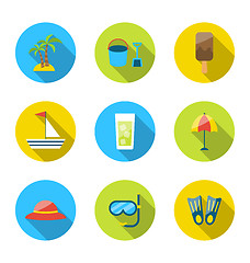 Image showing Flat modern set icons of traveling, planning summer vacation