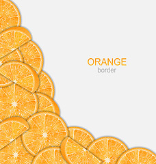 Image showing Abstract Border with Sliced Oranges