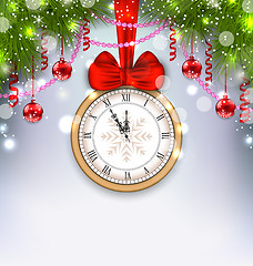 Image showing New Year Midnight Background with Clock