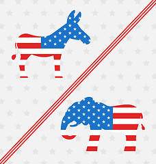 Image showing Donkey and Elephant as a Symbols Vote of USA