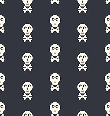 Image showing Seamless Pattern Skull White