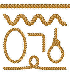 Image showing Different rope elements and forms isolated on white background