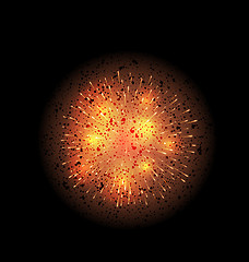 Image showing Explosion fireworks powerful bright space dust