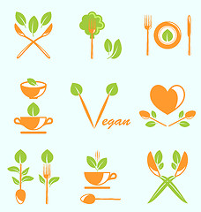 Image showing Collection of Labels Healthy Eating