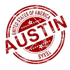Image showing Austin Texas stamp with white background